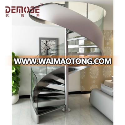 OEM /ODM modern style spiral staircase stainless steel stairs grill design  curved staircase