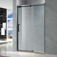 Sex Framed Fiberglass Shower Room Aqua Sliding Tempered Glass Black Shower Door