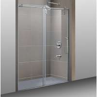 stainless steel frameless sliding shower glass door with big roller