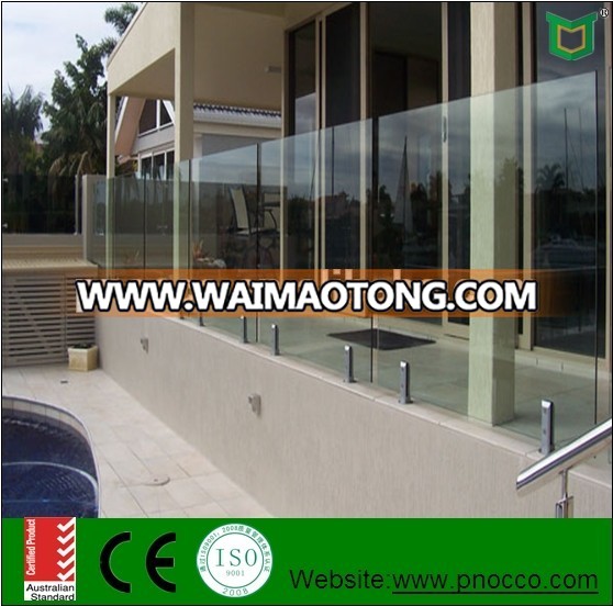 Glass Balustrade/Stainless Steel Glass Railing With Tempered Glass